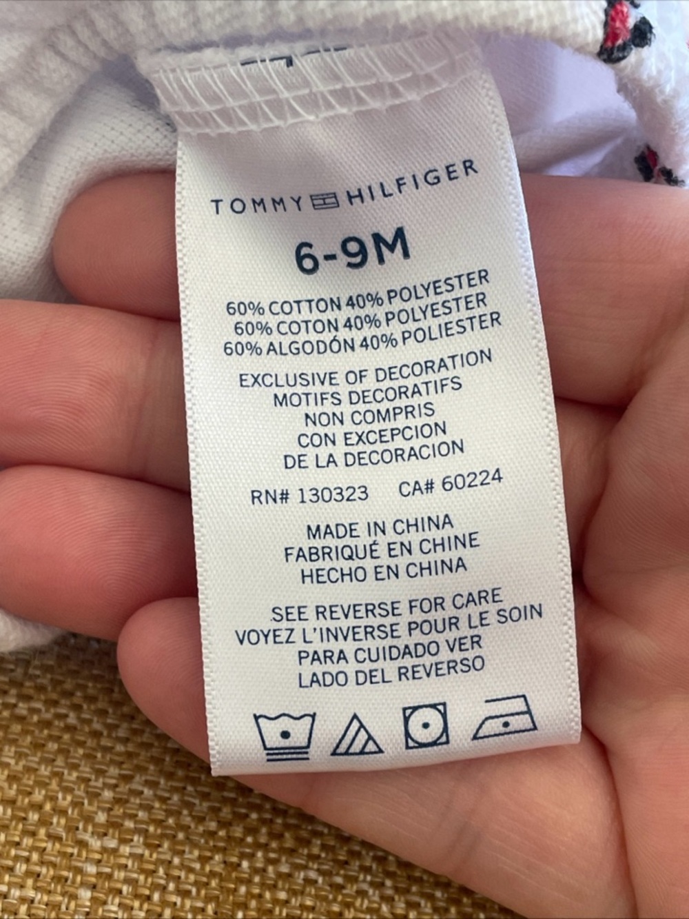 Tommy Hilfiger Baby Girls White Pique Logo Ruffle Sunsuit Size 6-9 Months - Picture 6 of 6